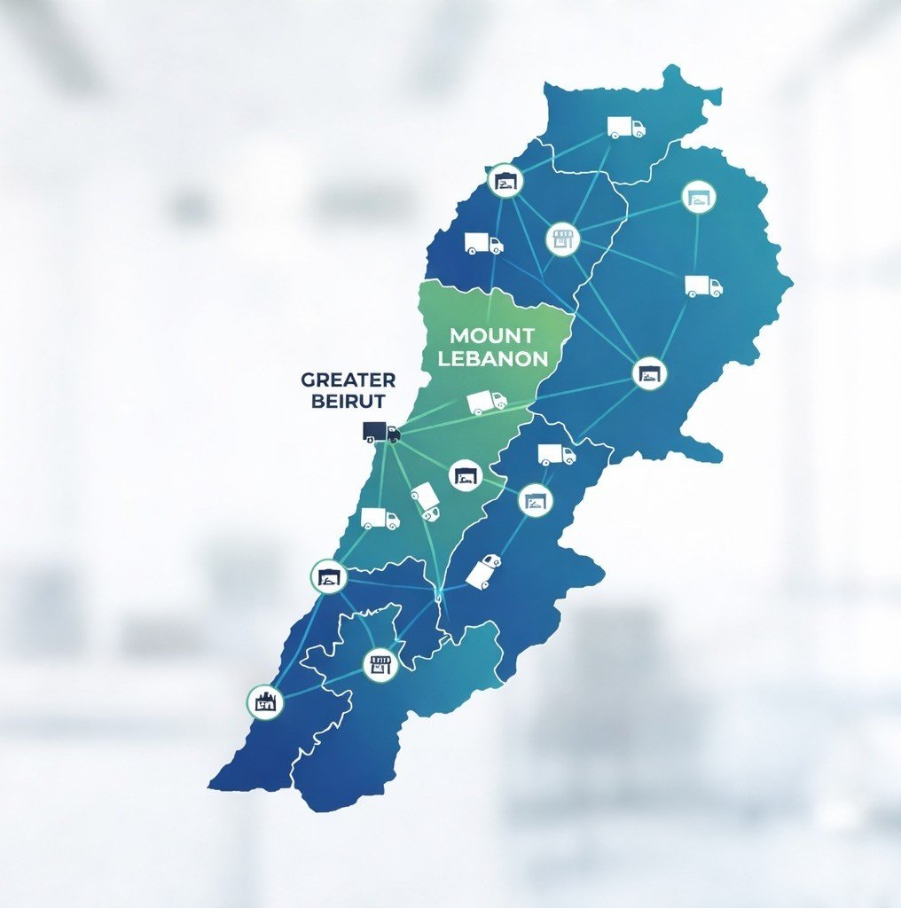 Map of Retail distribution in Lebanon